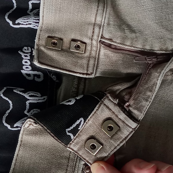 Goode Rider Embroidered Rear Pocket Riding Pants Breeches Size 26R Tan - Picture 8 of 16